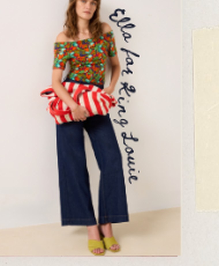 Studio shoot — model with handwritten editorial mark